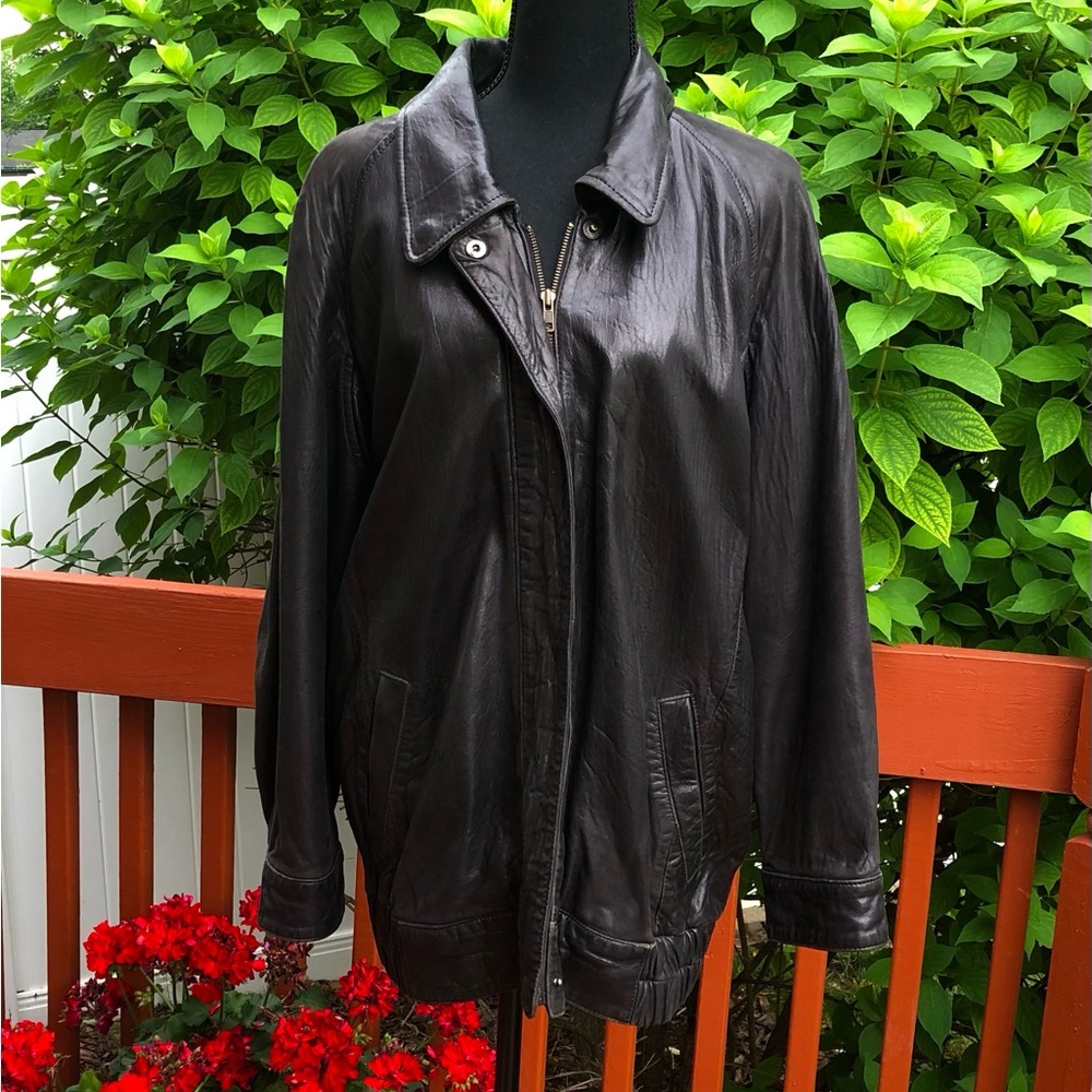 Unisex Black Leather Jacket